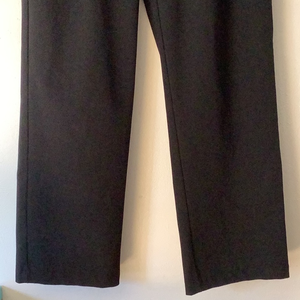 Black Wide-Leg Dress Pants with Relaxed Fit - Picture 3 of 6